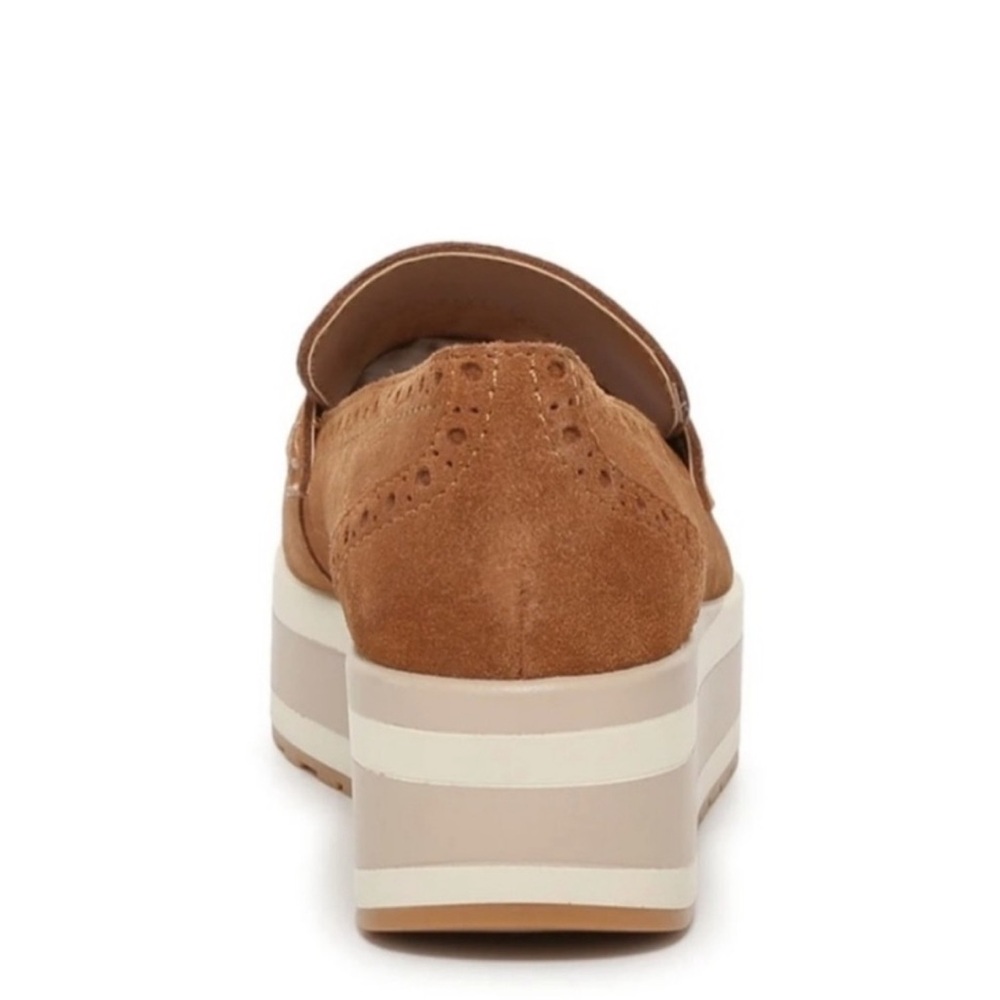 Dolce Vita Tan Suede Platform Penny Loafers - Picture 2 of 13